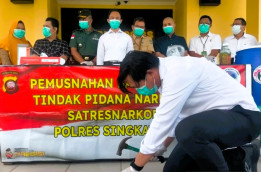 Satresnarkoba Singkawang Musnahkan Narkoba Senilai Rp2 Miliar