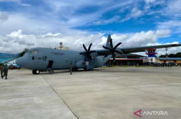 TNI AU Berhasil Daratkan Pesawat C-130J Super Hercules di Wamena 