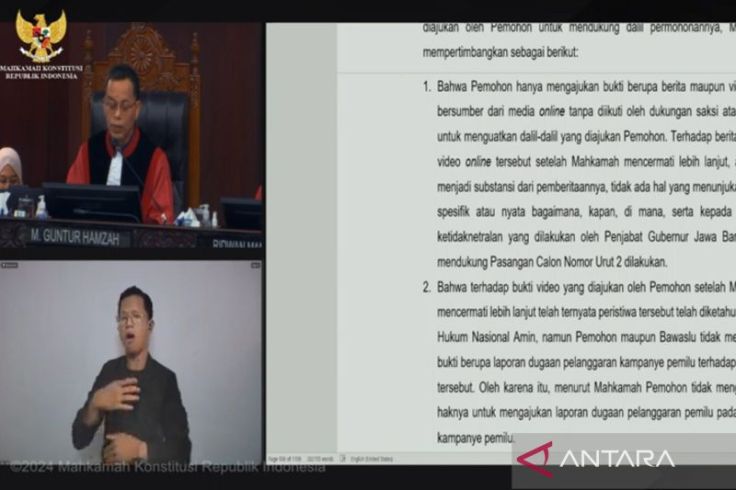 MK Tolak Dalil AMIN tentang Dugaan Pelanggaran Kampanye Prabowo