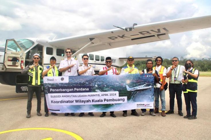 Susi Air Terbang Perdana Rintis Rute Muara Teweh-Palangka Raya