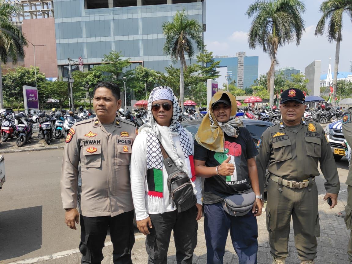 Copet Bonyok di Acara Bela Palestina