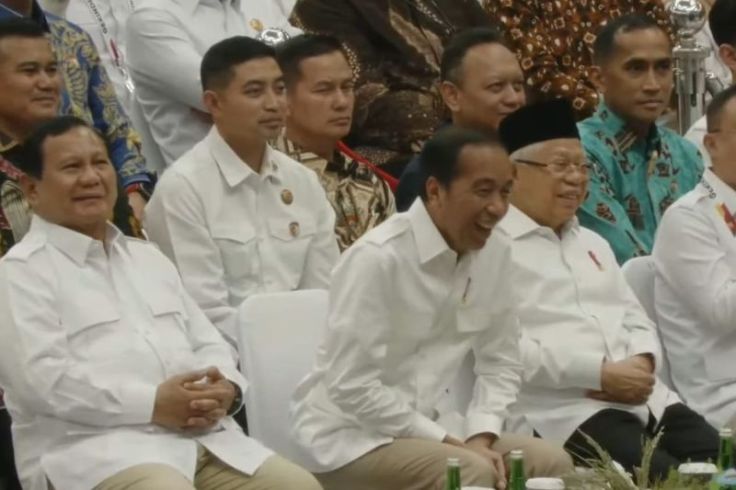 Jokowi "Kegirangan" di Acara Internal Gerindra