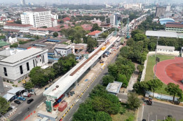 Inilah Penampakan Terkini Pembangunan Jalur LRT Velodrome-Manggarai