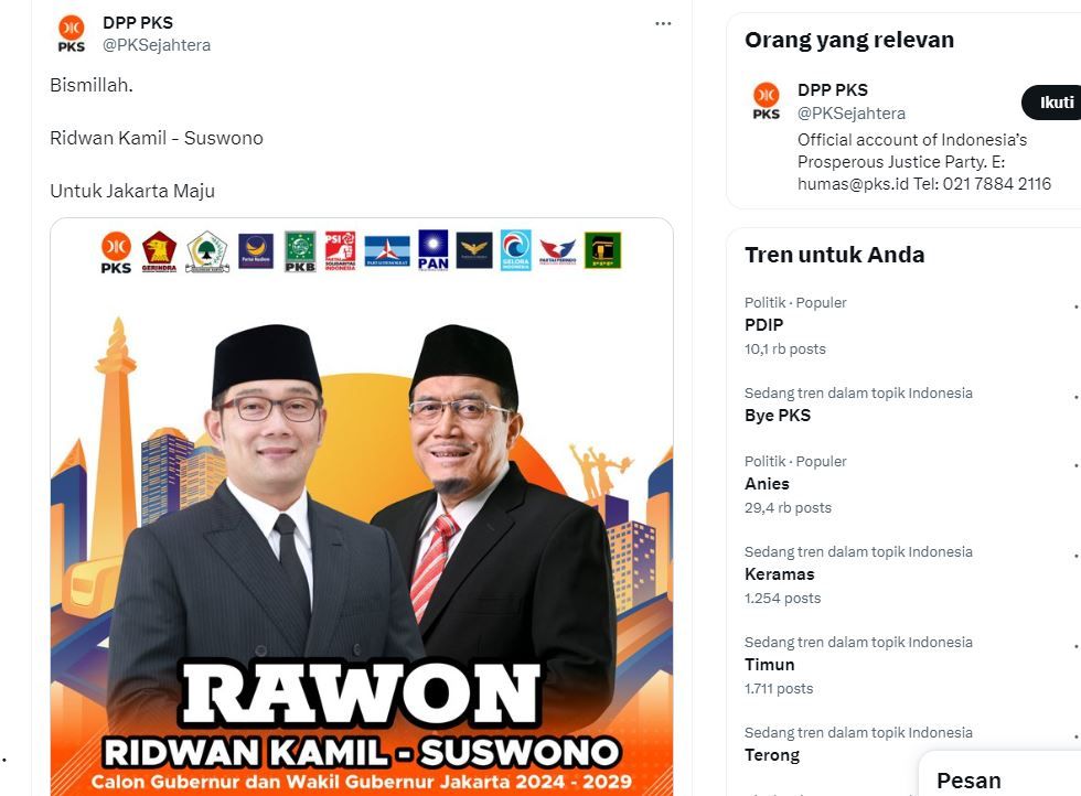 Ridwan Kamil - Suswono Jadi ”Rawon”