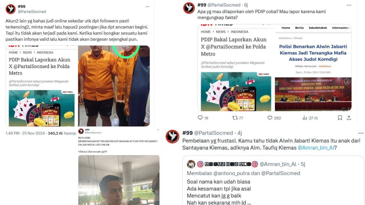 Akan Dilaporkan PDIP, PartaiSocmed Ungkap Hubungan Tersangka Judi Online dengan Almarhum Taufik Kiemas