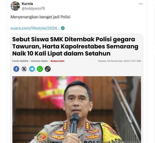 ”Bela” Anak Buah Tembak Mati Siswa SMK, Netizen Soroti Harta ”Kaya Mendadak” Kapolrestabes Semarang