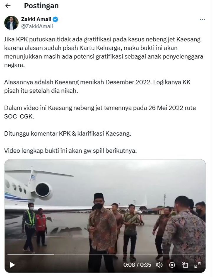 Bukan Gratifikasi? Netizen Bongkar Kaesang Nebeng Jet Pribadi Sebelum Nikah