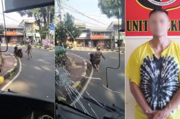 Di Jalan Brutal di Kantor Polisi Menyesal, Pelempar Batu Bus Transjakarta Minta Maaf