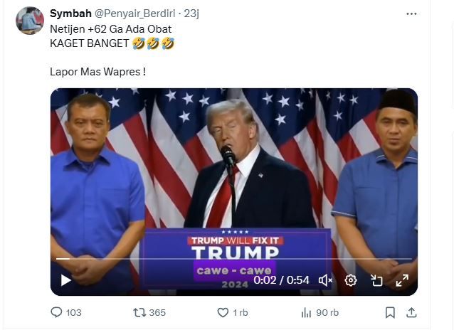 Lapor Mas Wapres! ”Donald Trump” Cawe-Cawe Endorse Luthfi-Taj Yasin