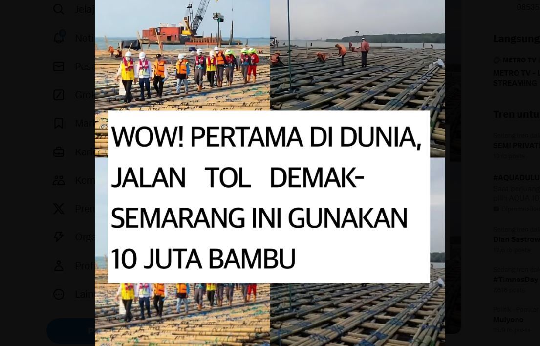 Pecahkan Rekor Dunia! 10 Juta Batang Bambu Jadi Fondasi Jalan Tol Semarang-Demak