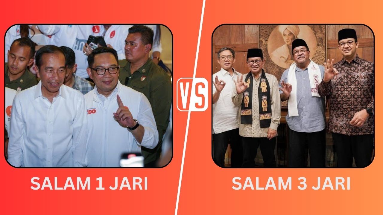 Salam Satu Jari RK-Jokowi Vs Salam Tiga Jari Pramono-Anies