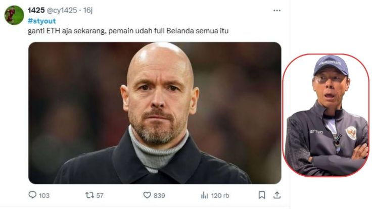 Timnas Indonesia Kalah Beruntun, Netizen Minta Erik ten Hag Gantikan Shin Tae-yong