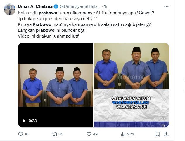 Viral! Prabowo Terang-terangan Endorse Ahmad Luthfi-Taj Yasin, Netizen: Lebih Parah dari Mulyono