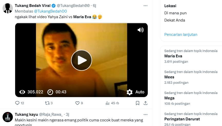 Yahya Zaini Jadi Ketua Golkar, Netizen Spill Skandal Video Mesum dengan Maria Eva